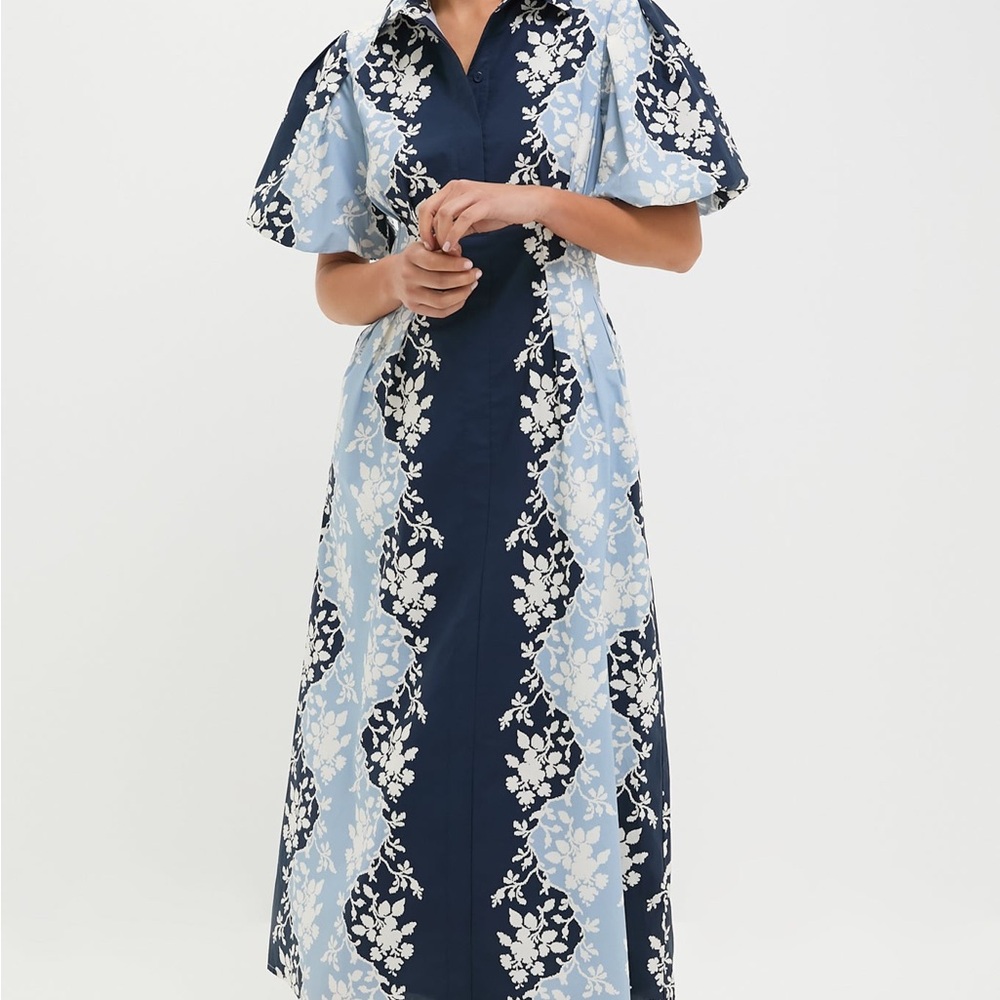 Tuckernuck Delaney Blue Floral Maxi dress size M